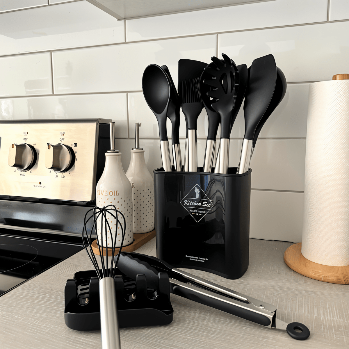 12-Delige Keukengereedschapset Voor Koken Met Roestvrijstalen Handgrepen 7