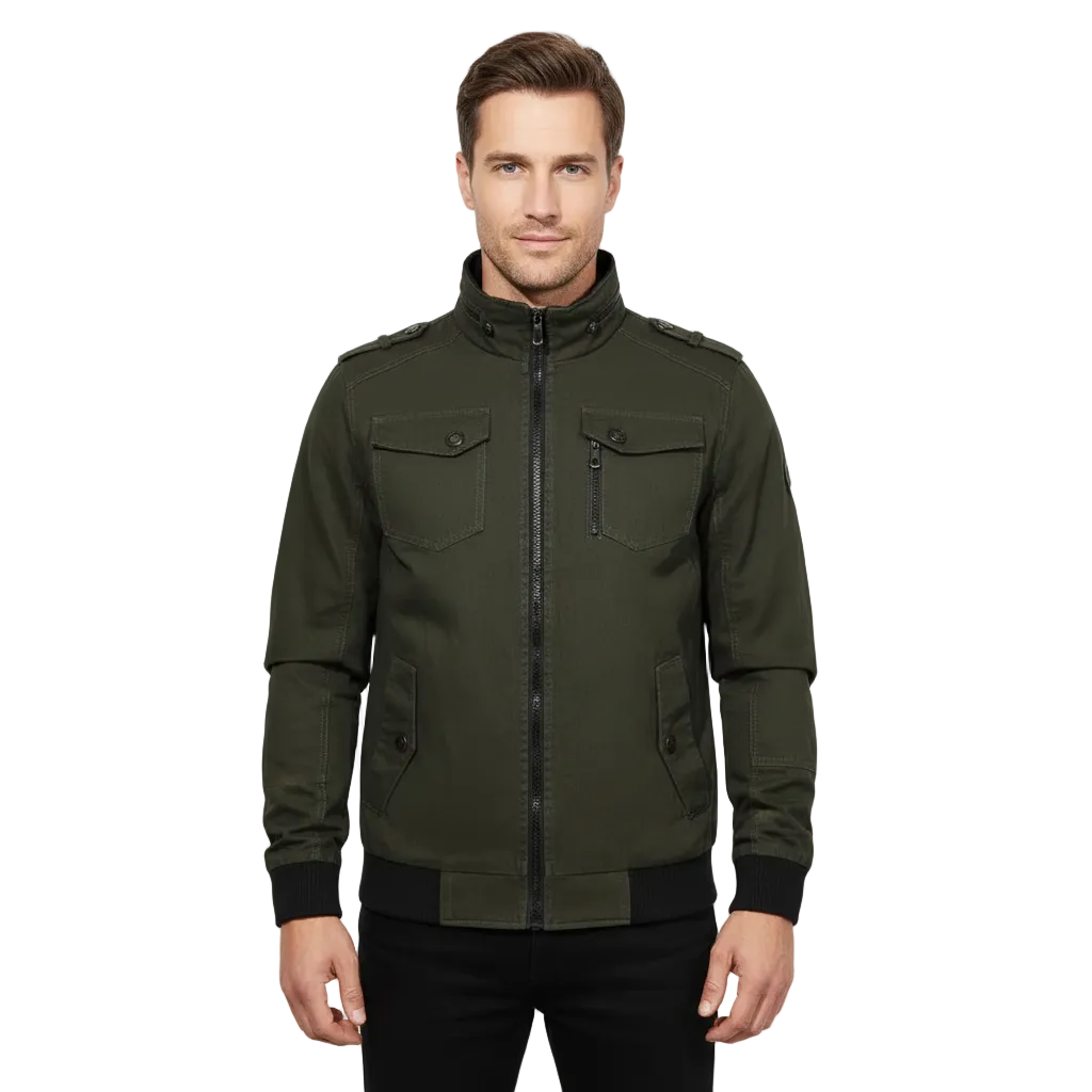 Heren Jack Casual Met Opstaande Kraag en Ritszakken