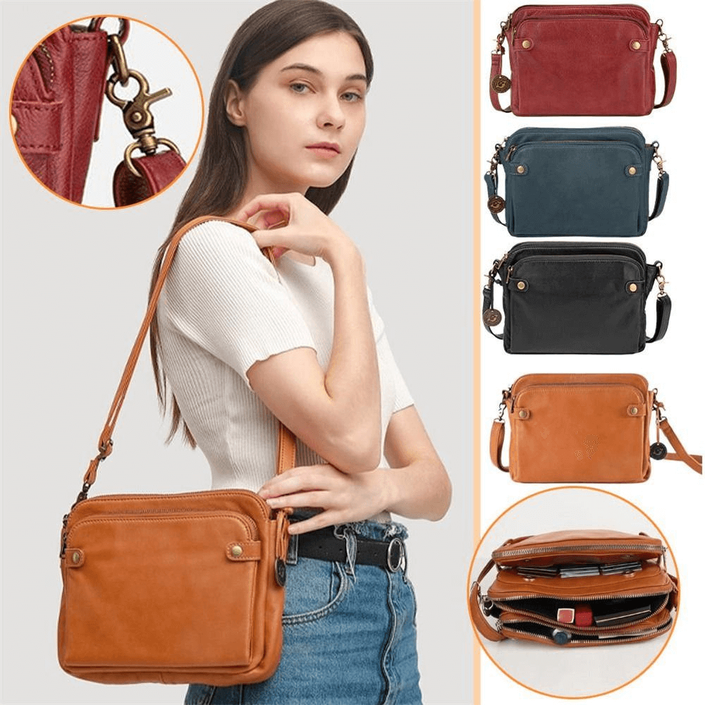Drielaags Leren Handtas