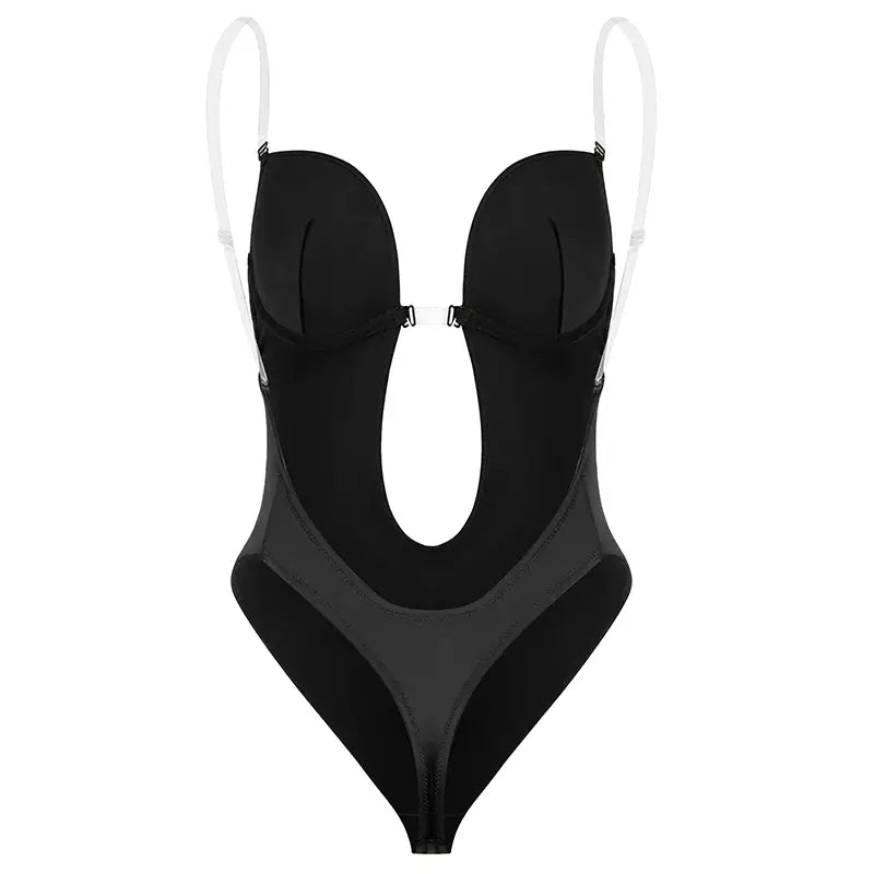 Diepe V-Hals Rugloze Body Shaper