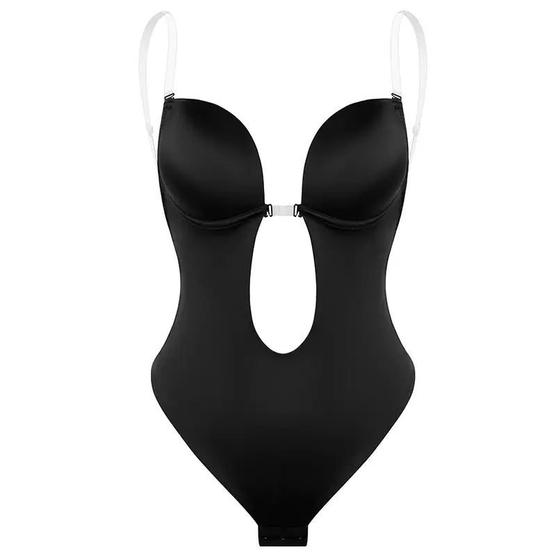 Diepe V-Hals Rugloze Body Shaper