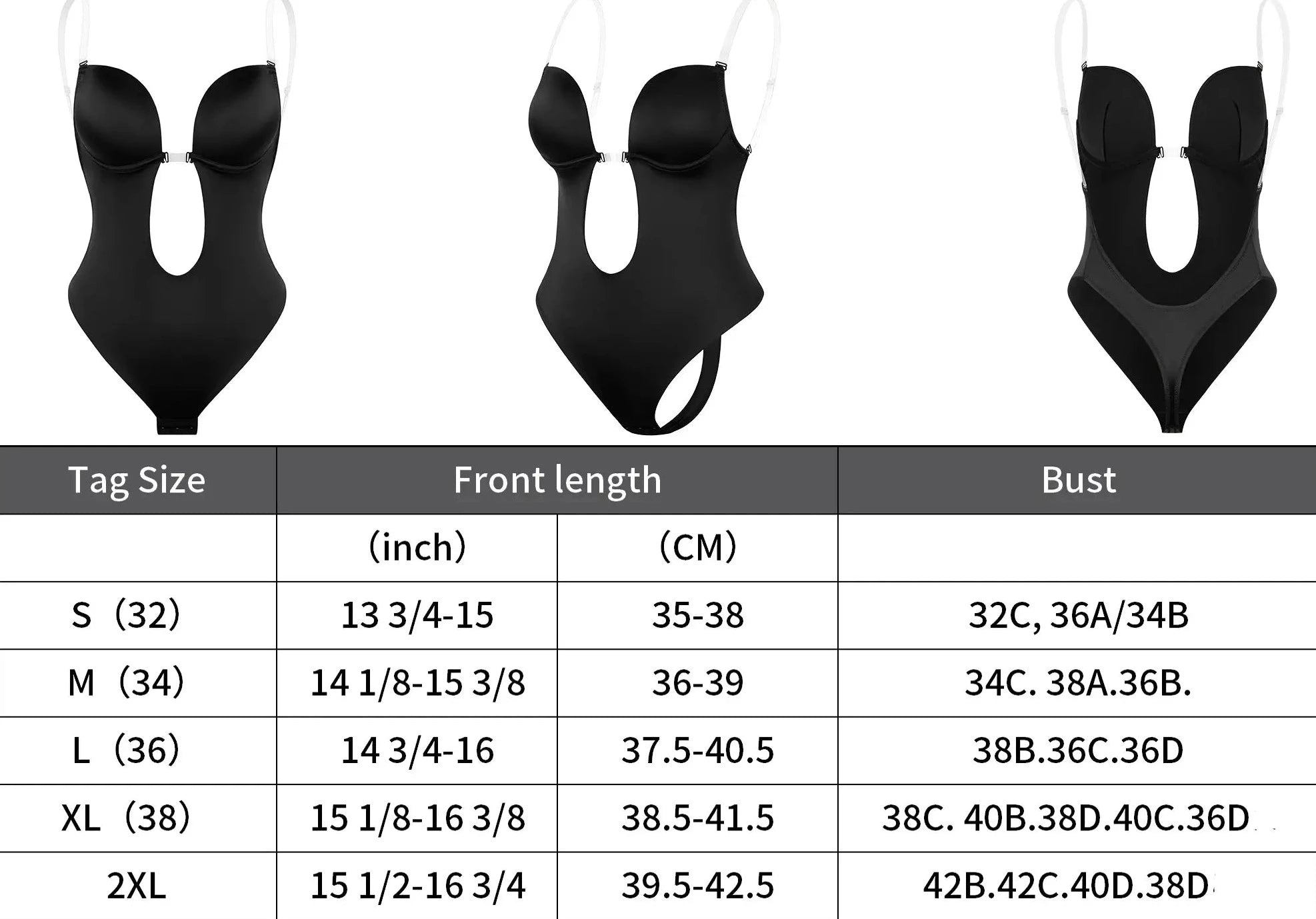 Diepe V-Hals Rugloze Body Shaper