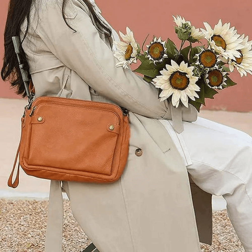Drielaags Leren Handtas