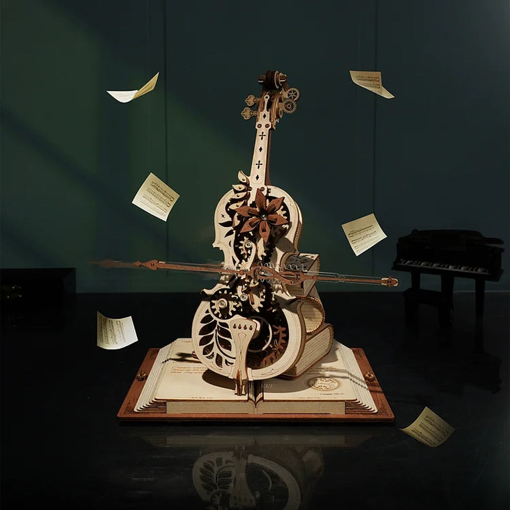 3D Mechanische Houten Cellopuzzel 1