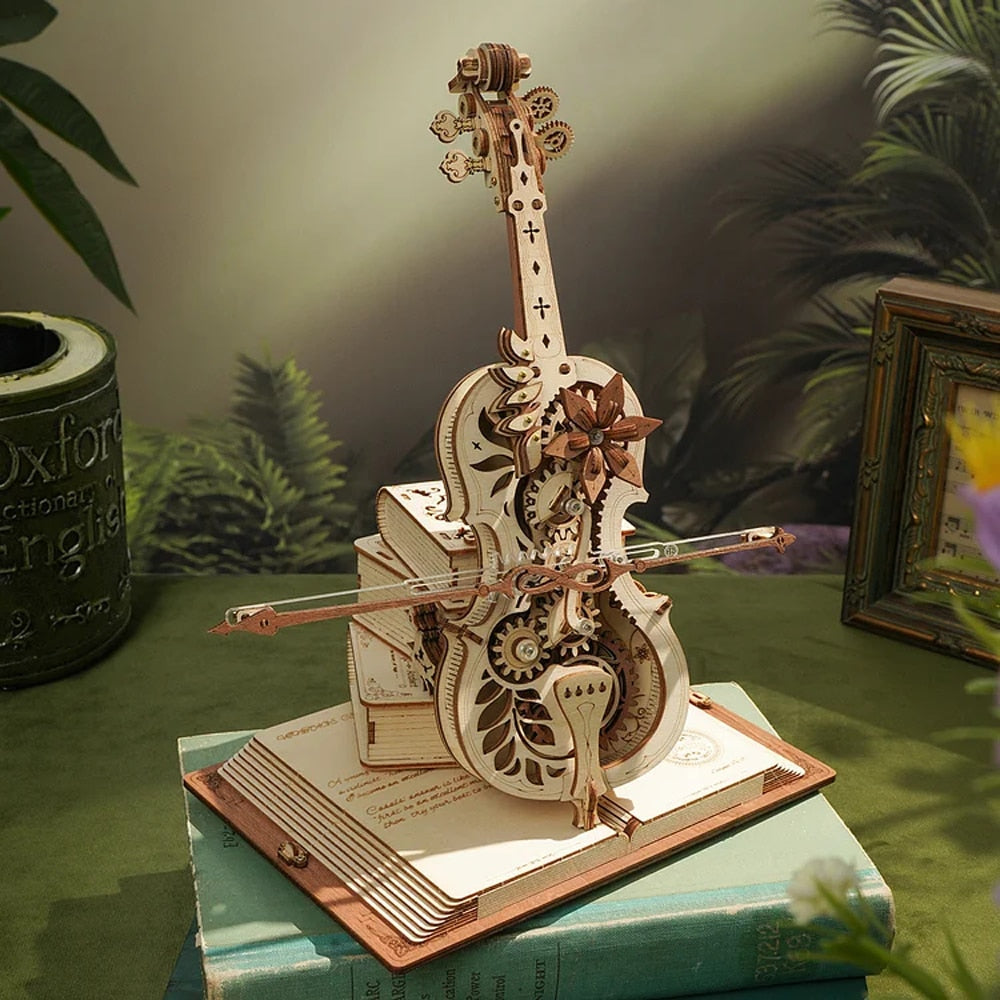 3D Mechanische Houten Cellopuzzel 2