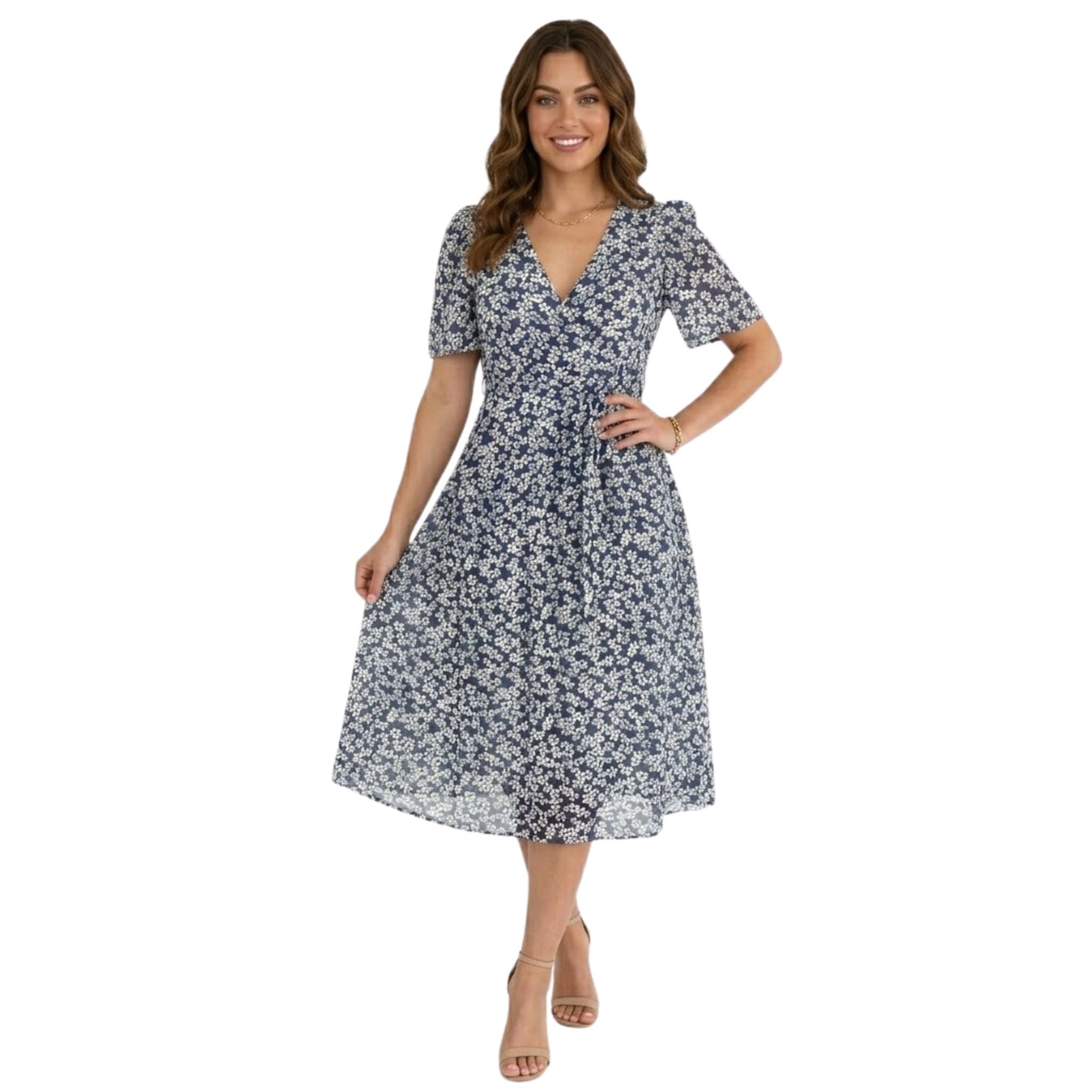 Vrouwen Korte Mouw Jurk Elegante Stijl Luchtig Materiaal