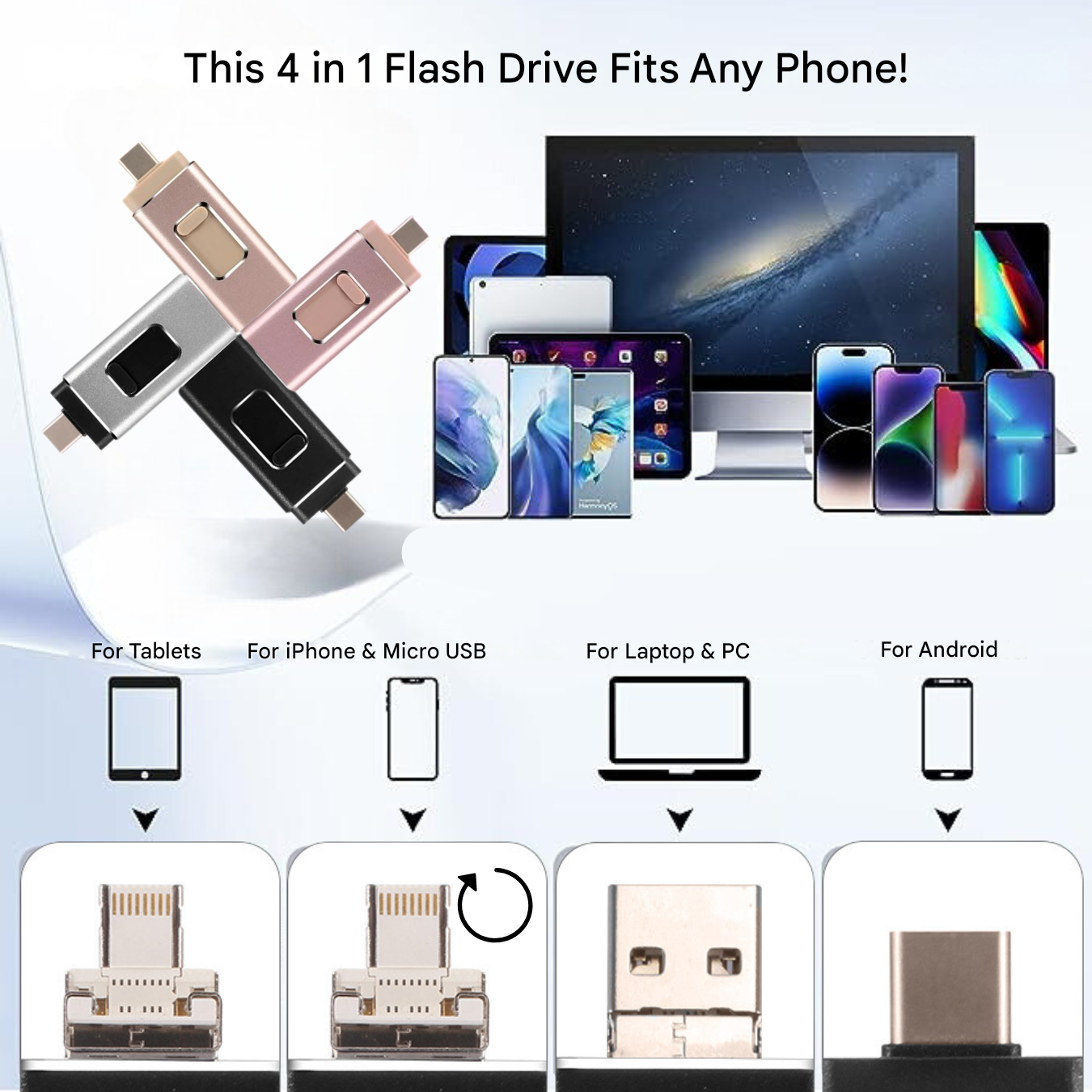 4-in-1 Flashdrive voor Smartphones en Tablets 4