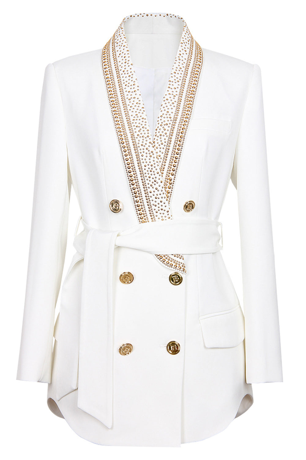Variant image for Dames Blazer Wit Met Gouden Knopen Modern Polyester-1
