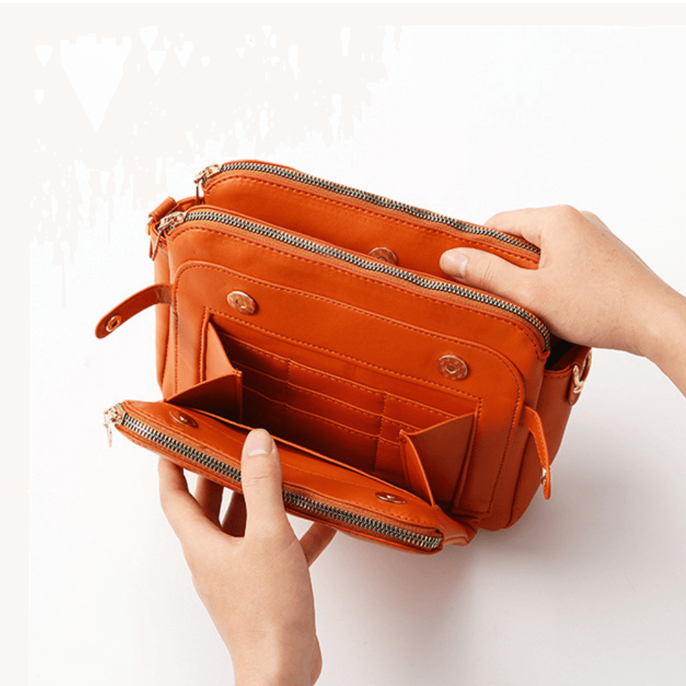Drielaags Leren Handtas