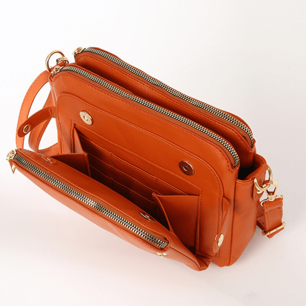 Drielaags Leren Handtas