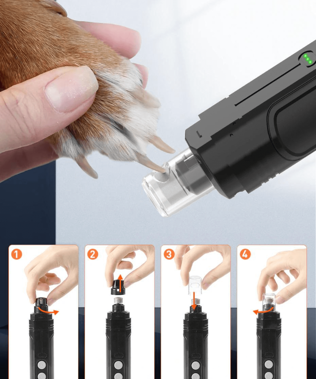 Verlichte Elektrische Huisdier Nageltrimmer