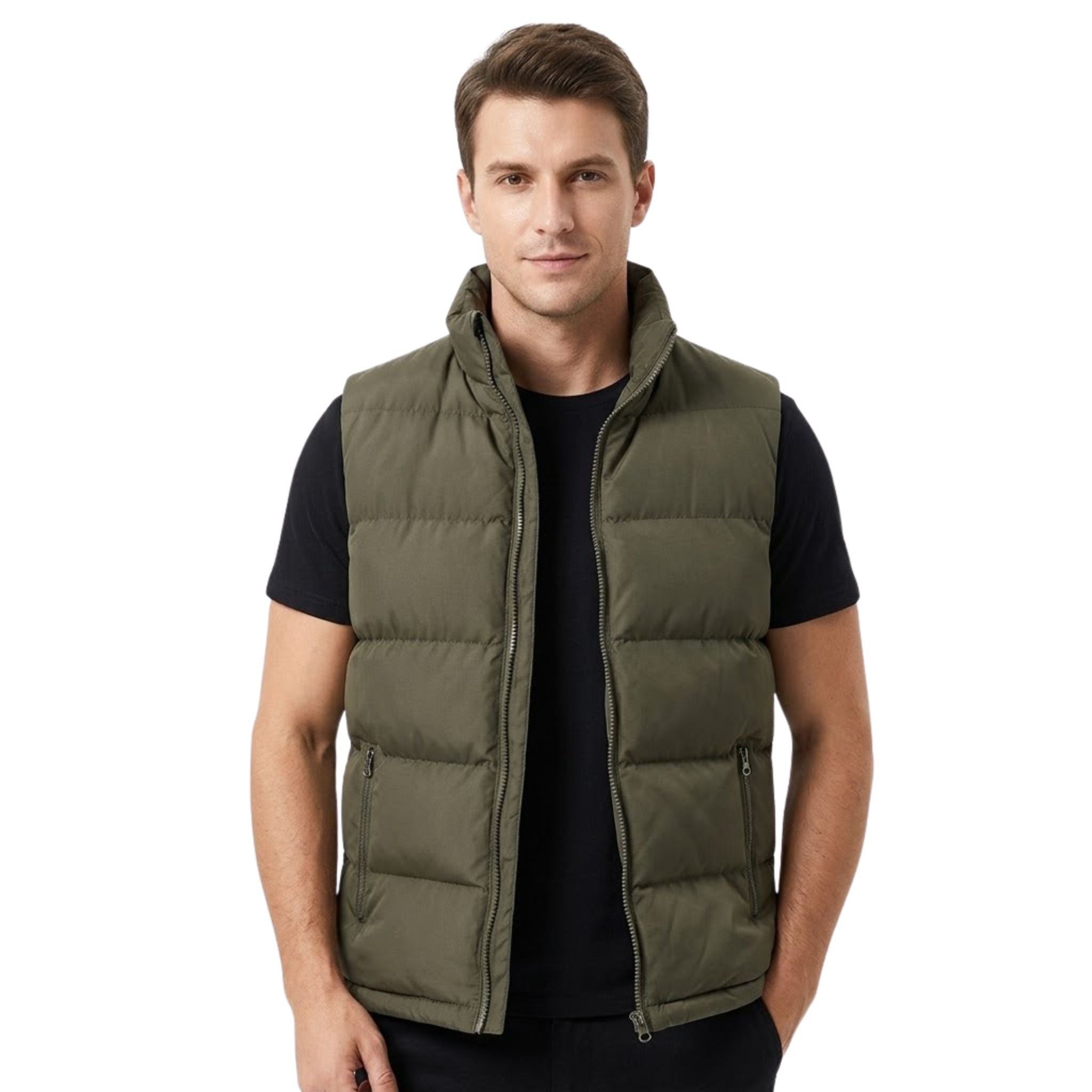 Heren Gewatteerd Vest voor Comfort en Warmte