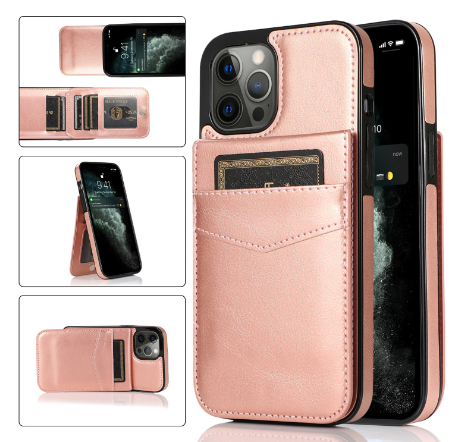 Verticale Lederen Hoesje Flip Kaarthouder (voor iPhone)