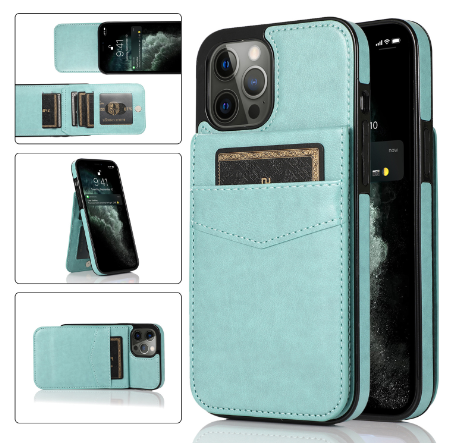 Verticale Lederen Hoesje Flip Kaarthouder (voor iPhone)