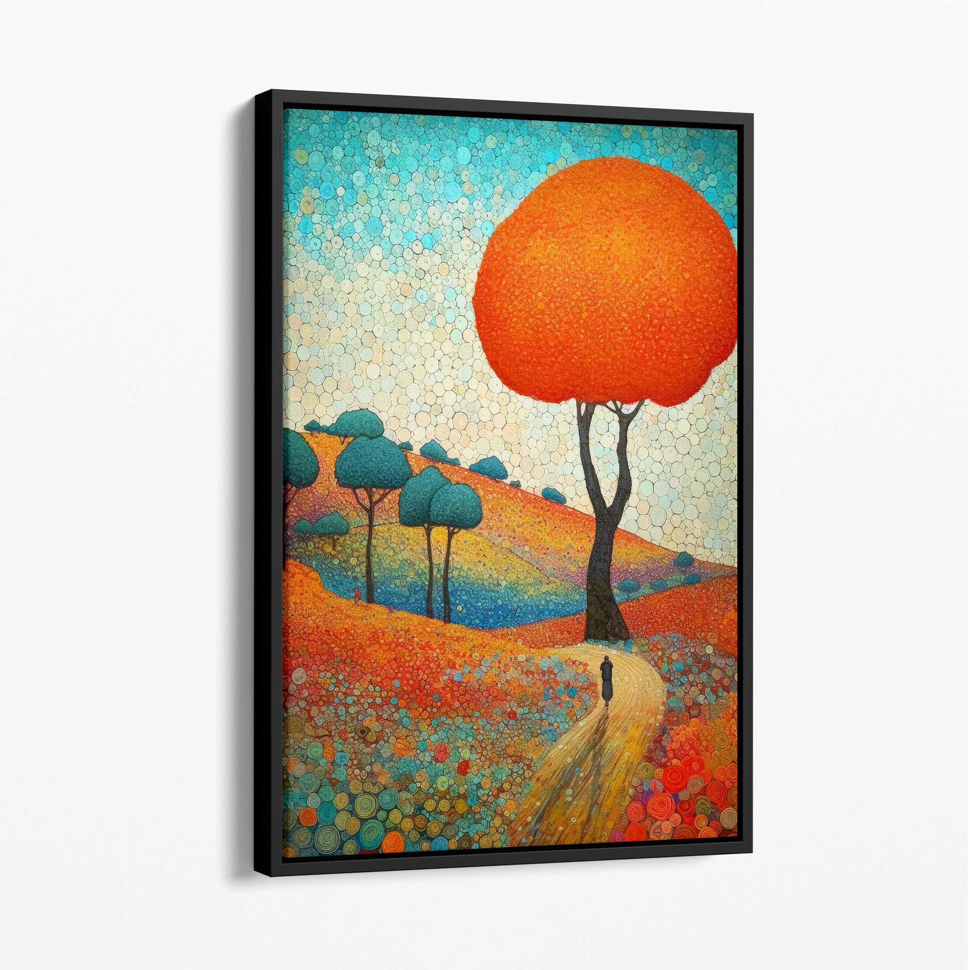 Abstract Canvas Schilderij Heuvels en Bomen 1