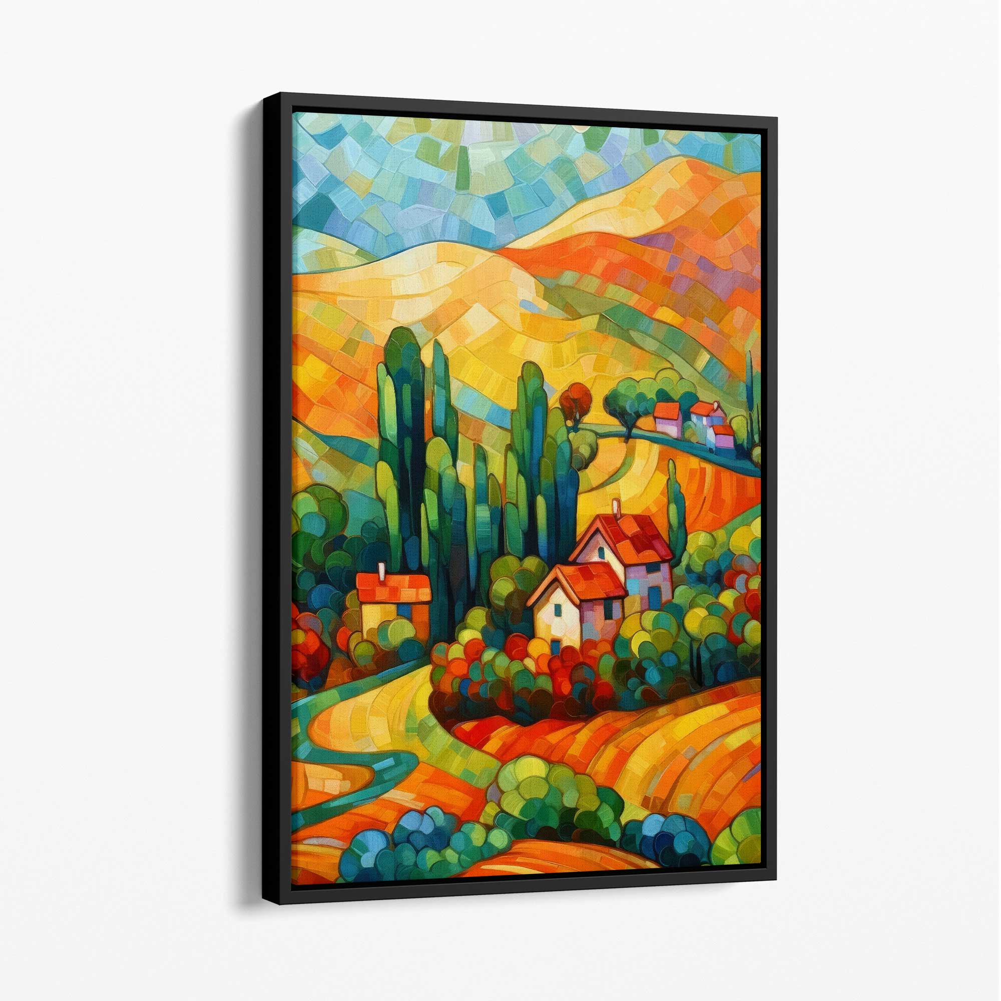 Abstract Canvas Schilderij Kleurrijk Landschap voor Woonkamer Decoratie 1