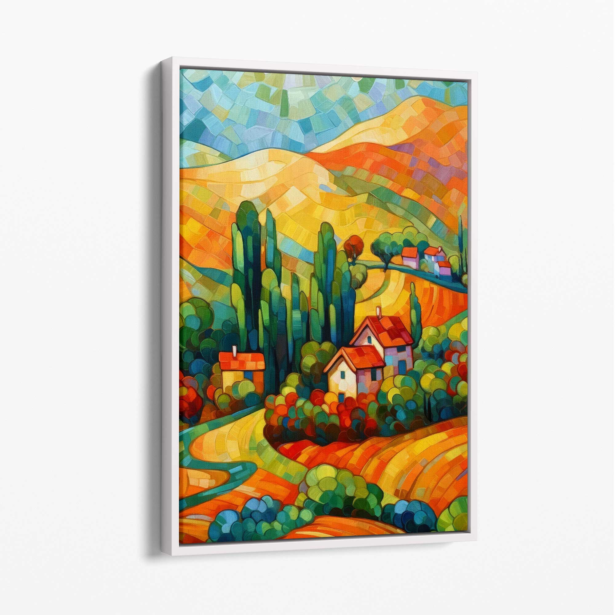 Abstract Canvas Schilderij Kleurrijk Landschap voor Woonkamer Decoratie 2