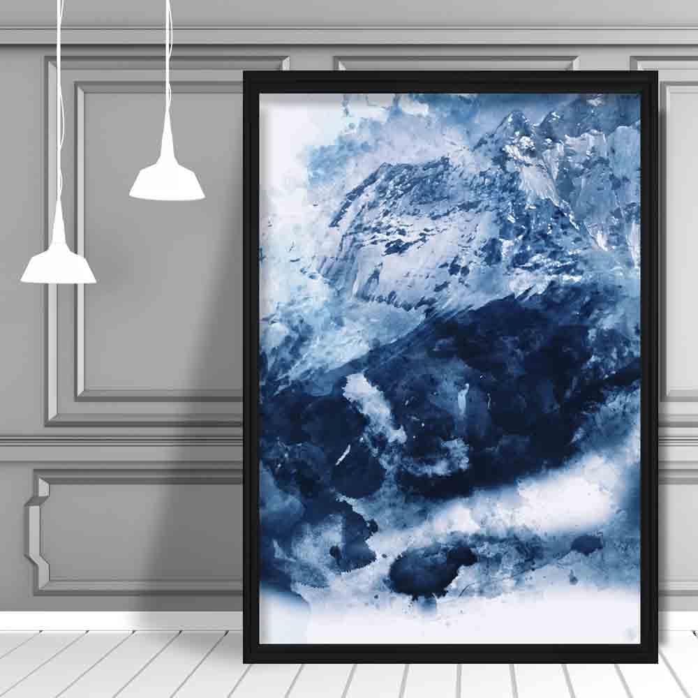 Abstracte Kunstprint Berg Aquarel Wanddecoratie Modern Design 1