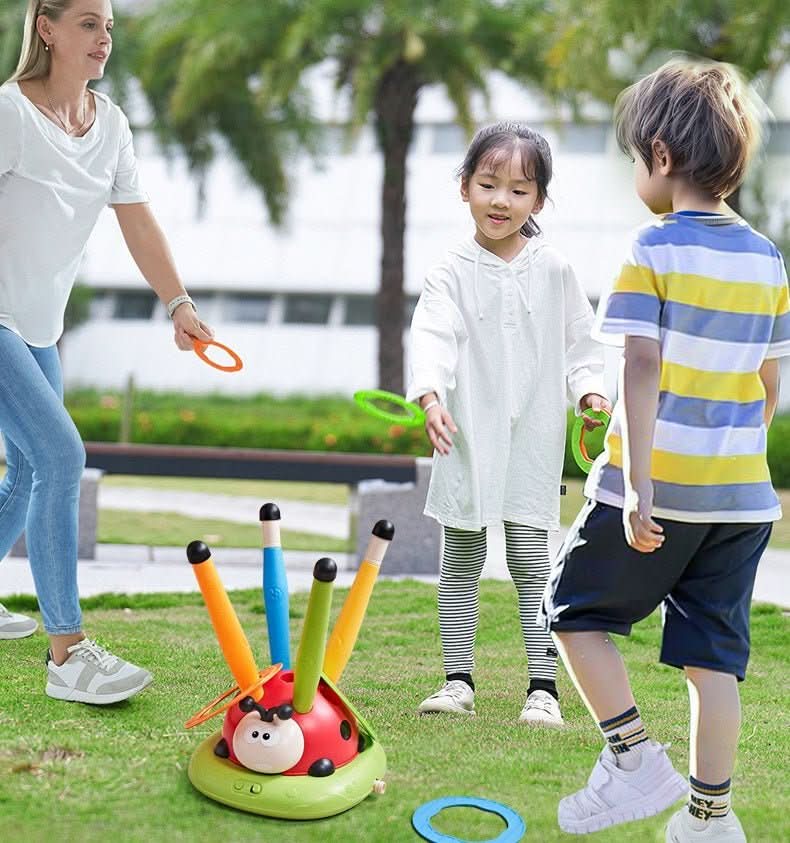 Activiteitenset voor Kinderen - 3-in-1 Speelset met Touwtjespringen, Ringwerpen en Pedaalraket 1