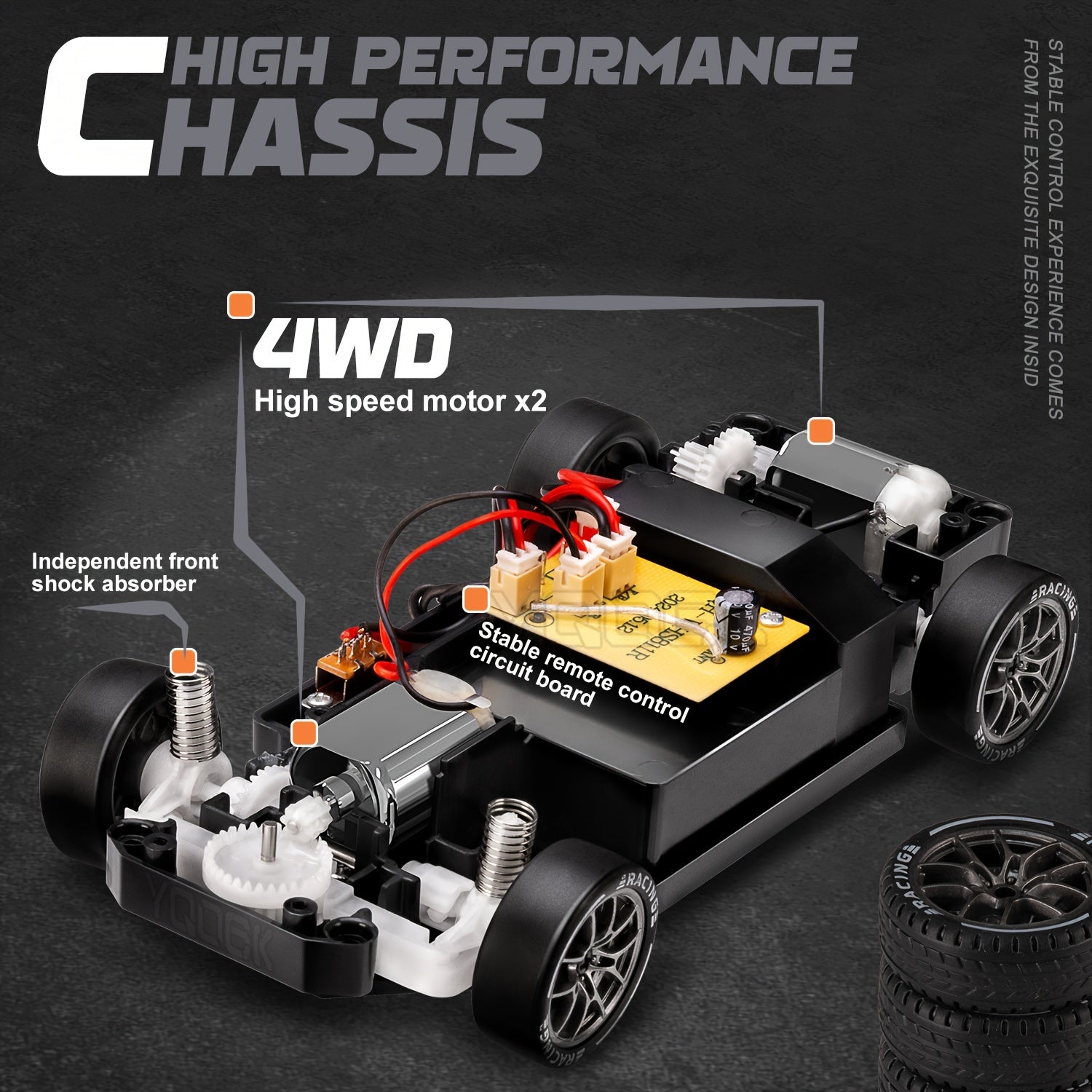 Afstand Bestuurbare Auto 1:24 RC Drift Met LED-verlichting en 4WD Functie 8