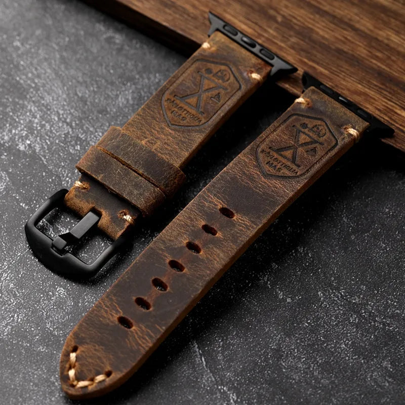 Apple Watch Band Handgemaakt van Echt Leer 0