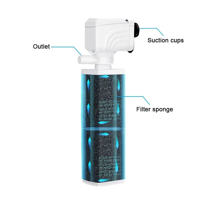 Aquariumfilter 4 in 1 Pomp Stille Onderwaterpomp voor Zoet- en Zoutwater 1