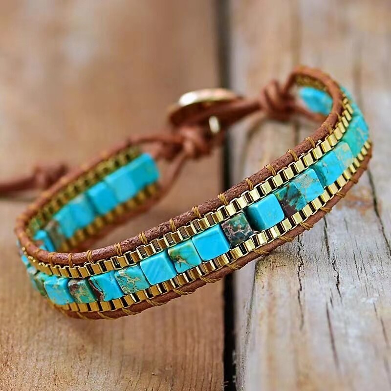 Armband voor Dames met Turquoise Stenen en Uniek Design 3