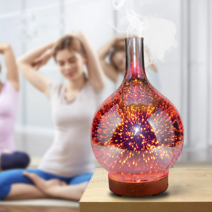 Aroma Diffuser 3D Glasvaas met LED Kleurverandering 1
