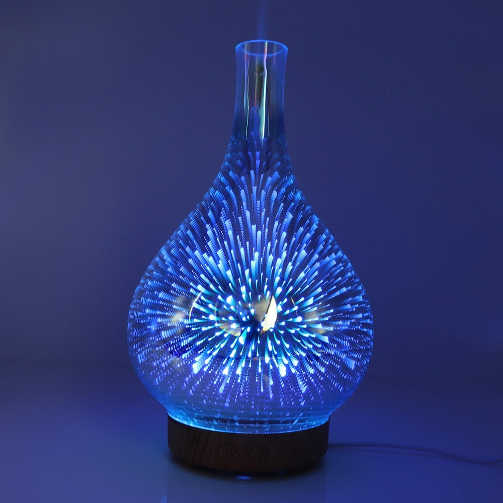 Aroma Diffuser 3D Glasvaas met LED Kleurverandering 3