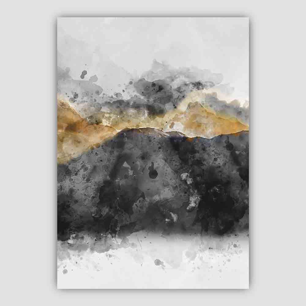 Art Print Bergen in Zwart en Geel 3