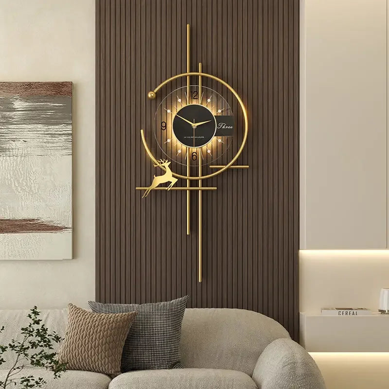 Artistieke Wandklok met Gouden Accenten 3