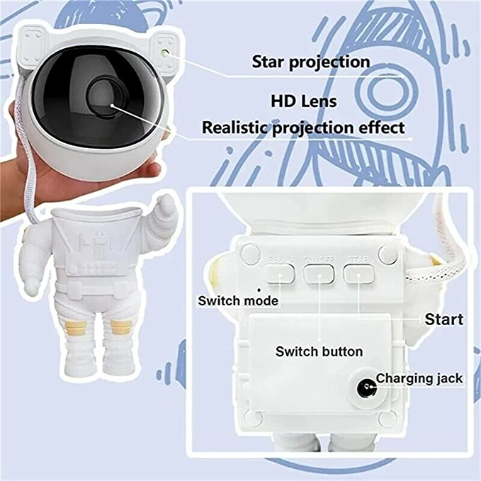 Astronaut LED-projector met 360° Draaibare Kop 6