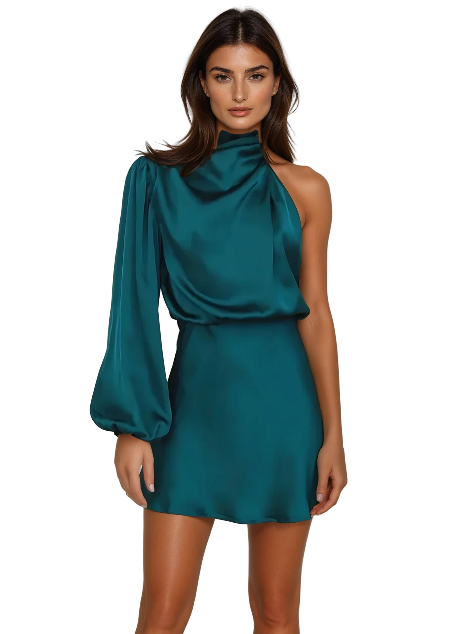 Avondjurk Asymmetrisch One Shoulder Satijn Blend voor Dames 0