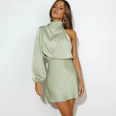 Avondjurk Asymmetrisch One Shoulder Satijn Blend voor Dames 6