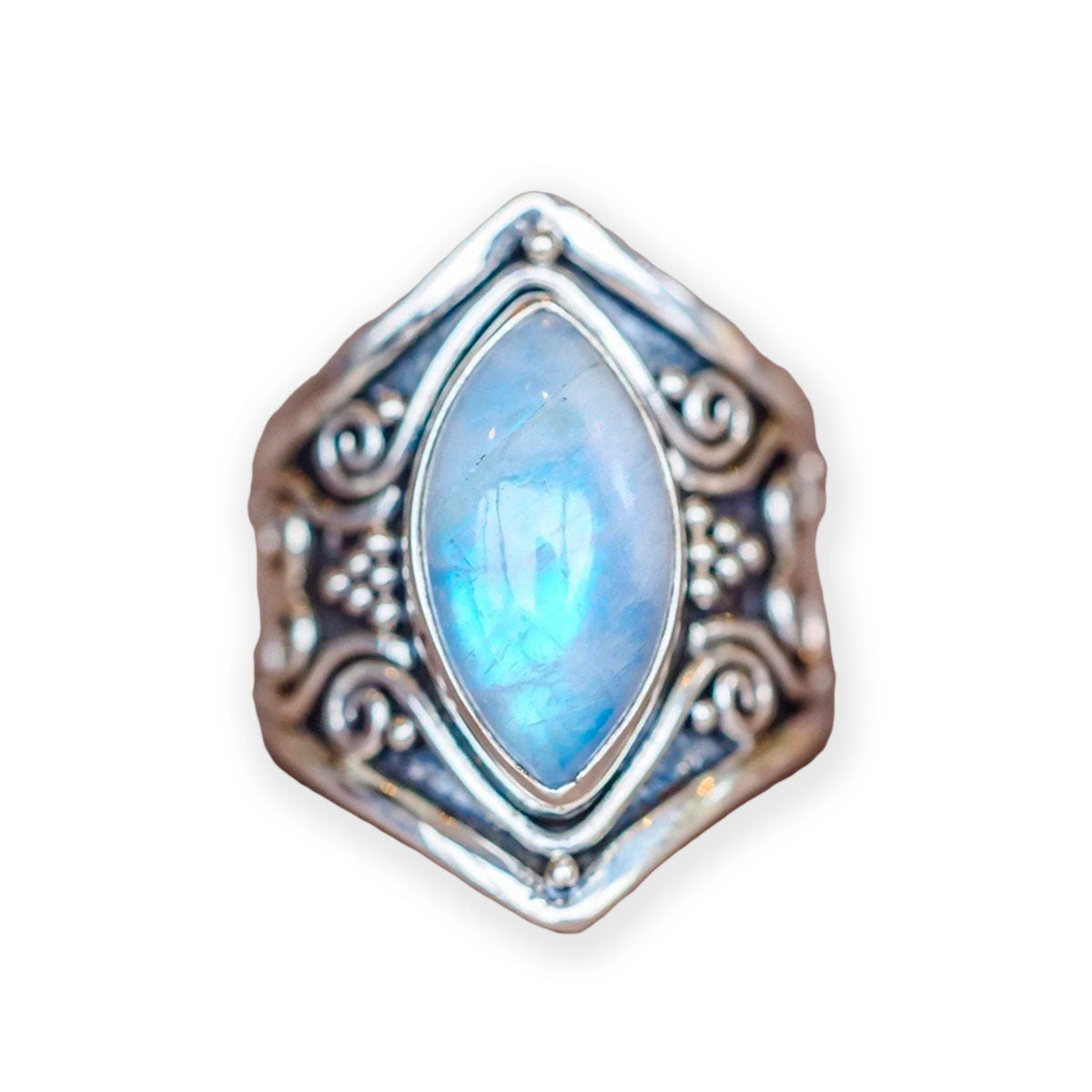 Boheemse stijl maansteen ring