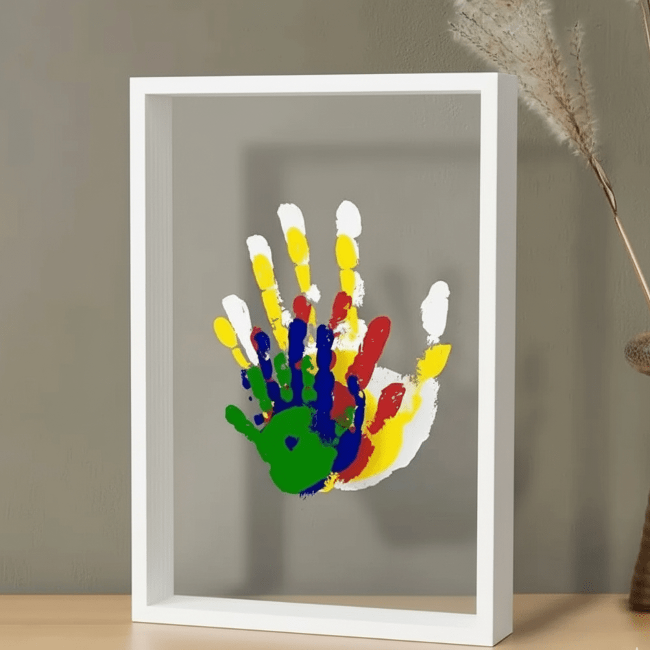 Baby Hand- en Voetafdrukken Geheugenframe Natuurlijk Houten Design 2