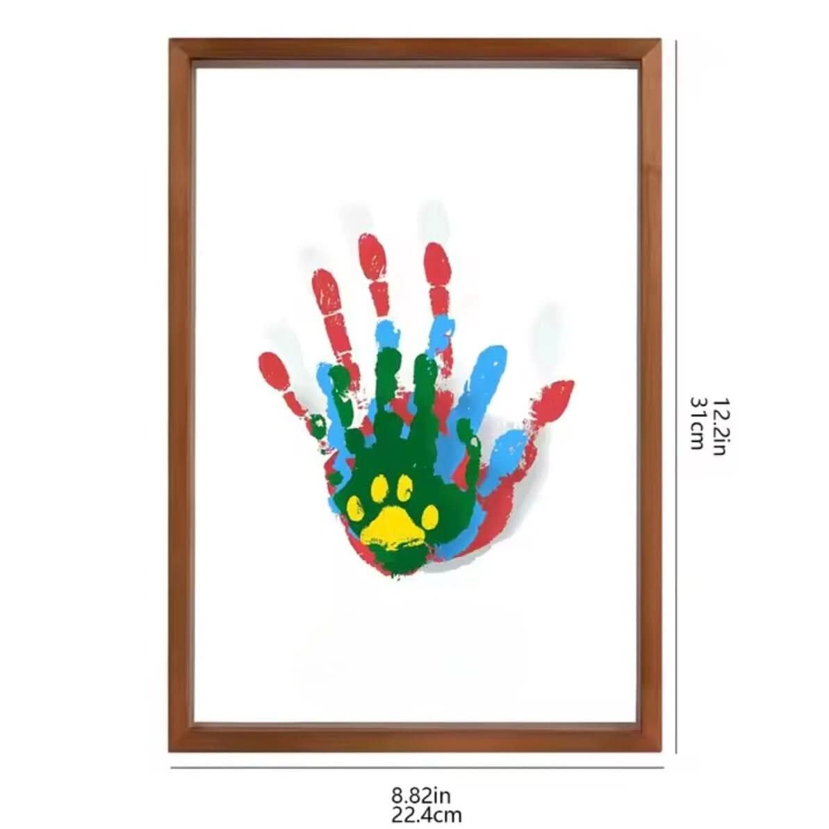 Baby Hand- en Voetafdrukken Geheugenframe Natuurlijk Houten Design 4