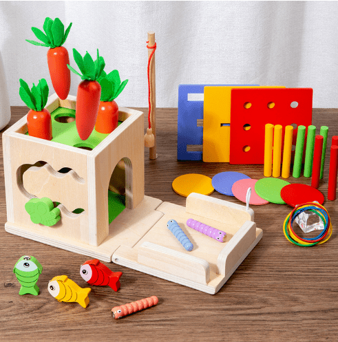 Baby Montessori Speelgoeddoos met 8 Activiteiten voor 1 Jaar - Educatief en Veilig Montessori Speelgoed 1