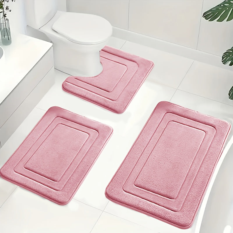 Badkamer Mat Set 3-delig met Antislip en Absorberend Ontwerp 5