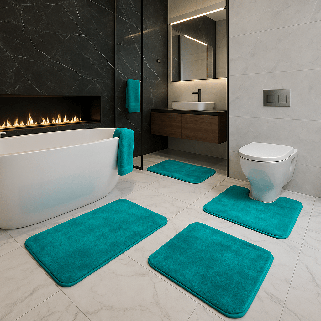Badmat Set van 3 Stukken voor Badkamer Met Antislip Bodem 1