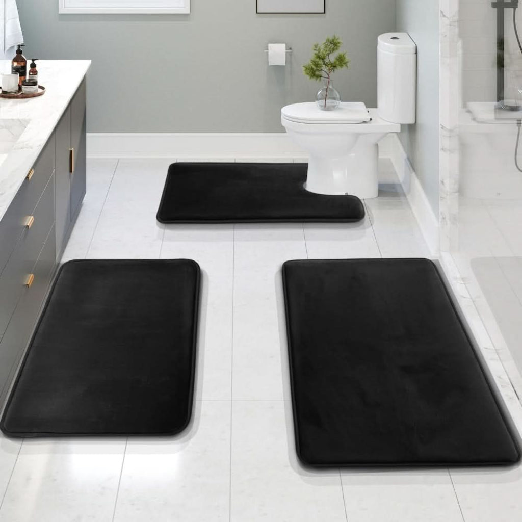 Badmat Set van 3 Stukken voor Badkamer Met Antislip Bodem 3