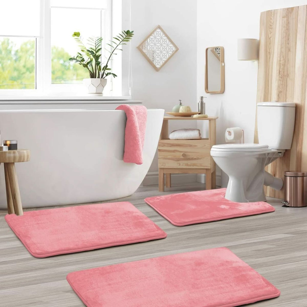 Badmat Set van 3 Stukken voor Badkamer Met Antislip Bodem 5