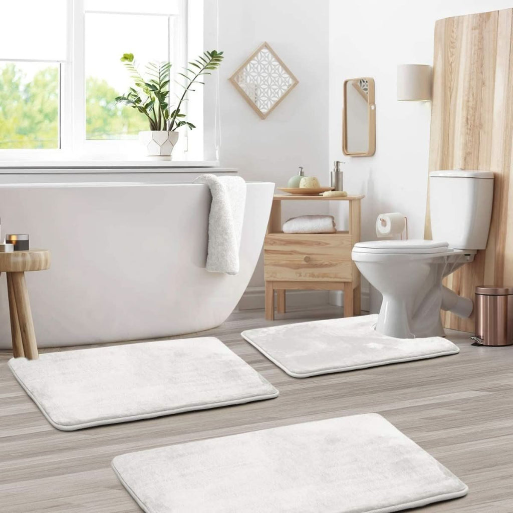 Badmat Set van 3 Stukken voor Badkamer Met Antislip Bodem 7
