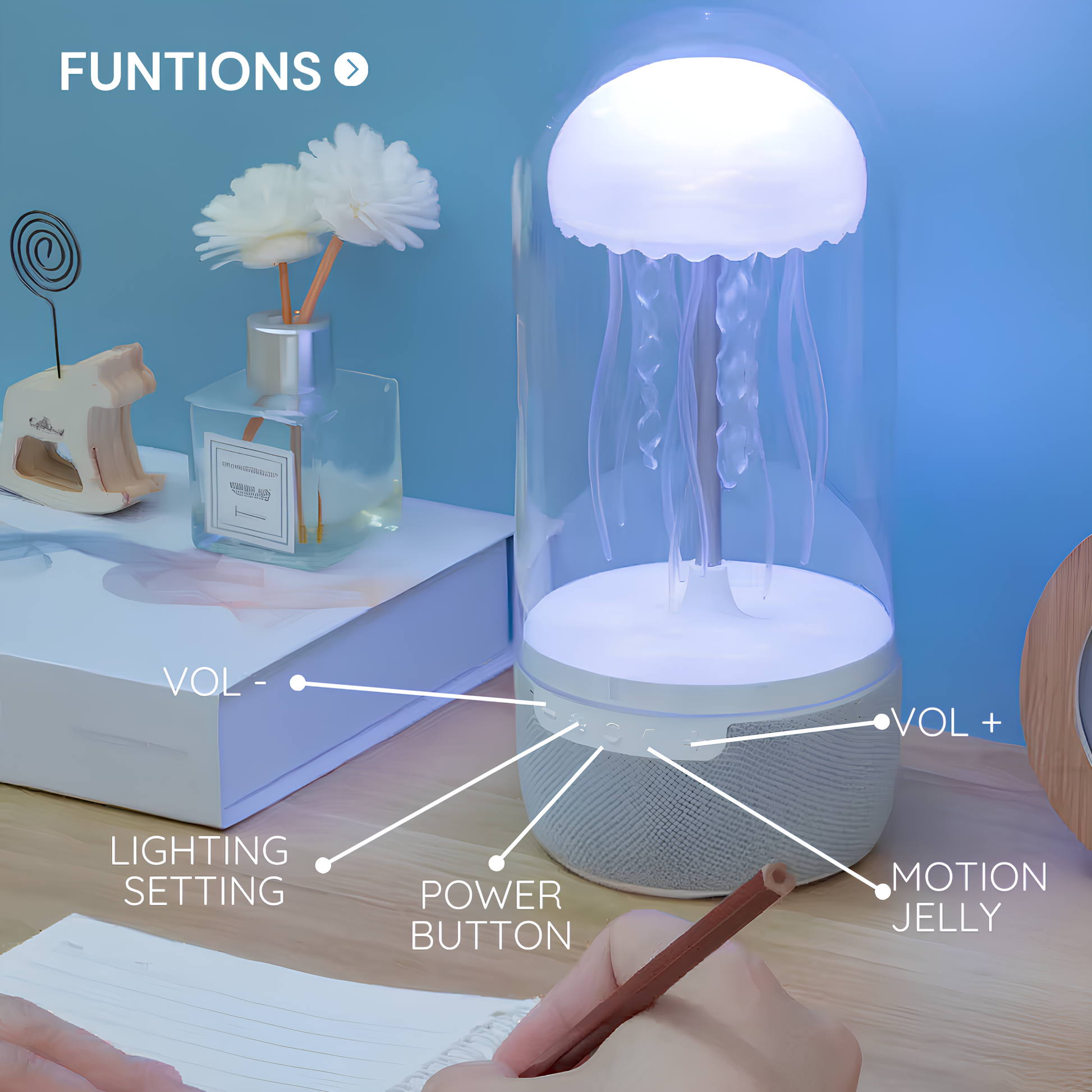 Bluetooth Jellyfish Luidspreker Met Neonlichten 7
