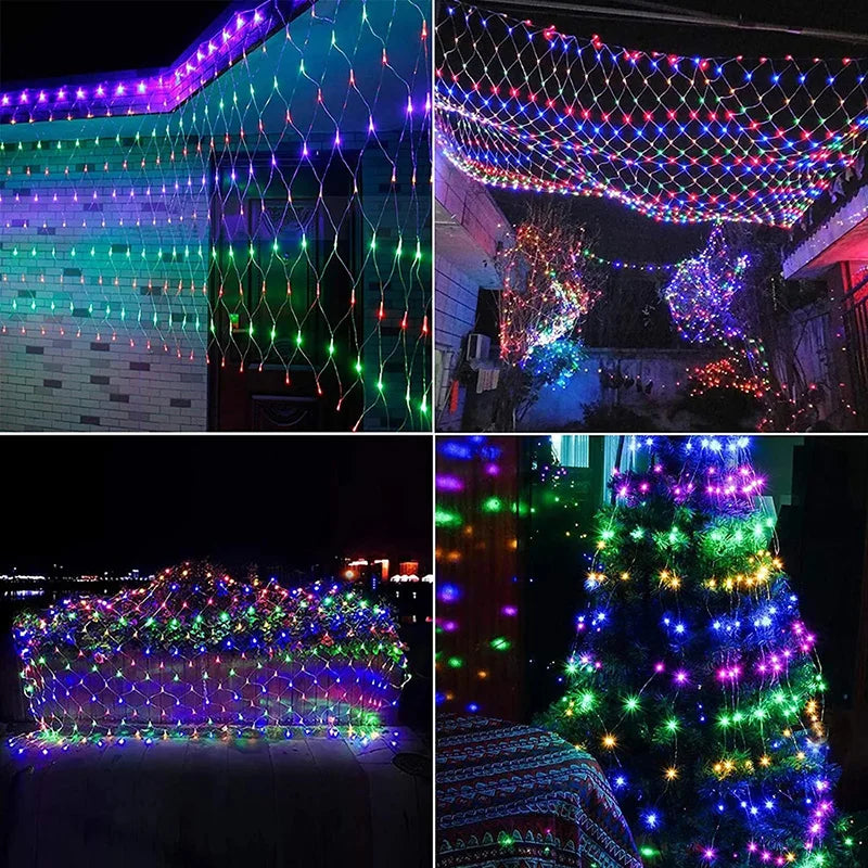 Buiten Kerstverlichting Net met 8 Verlichtingsmodi voor Tuin en Terras 2
