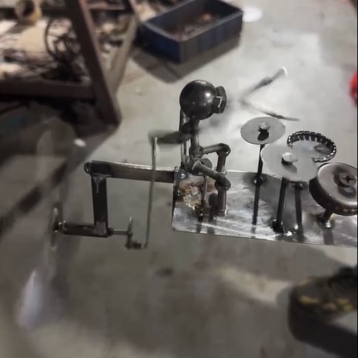 Buiten Kinetisch Beeldhouwwerk Tuinornament Rock Band 5