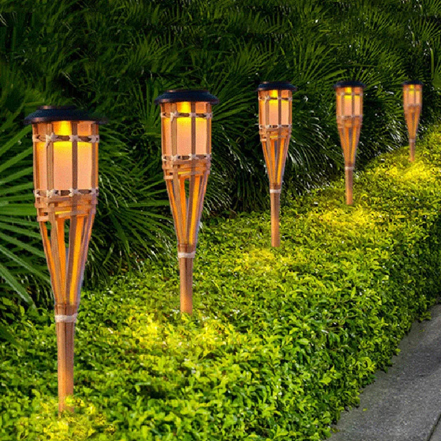 Buiten Tuinfakkels LED Bamboe Design 1