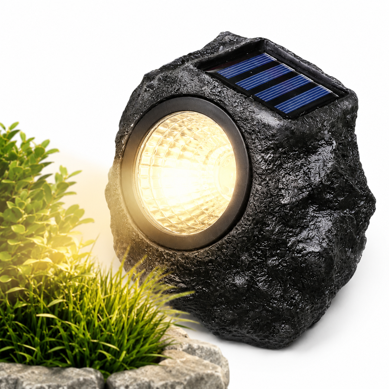 Buiten Tuinspot Zonne-energie Natuurlijke Stenen Look LED Verlichting 1