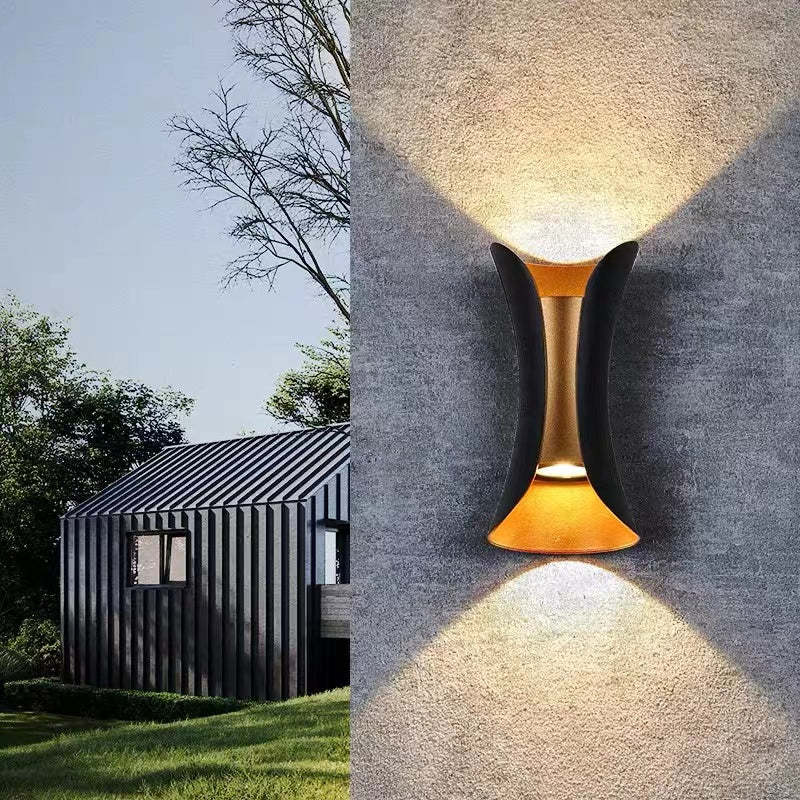 Buitenlamp Wandlamp Modern Zwart-Gouden Design voor Tuin en Terras 0