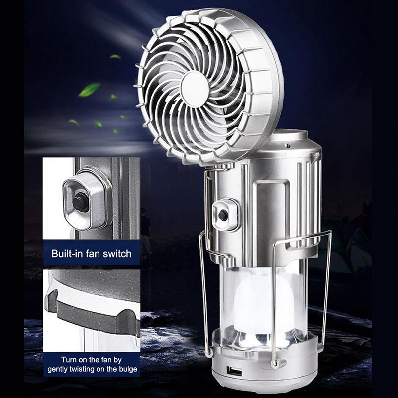 Campinglamp met Ventilator en LED Verlichting 4